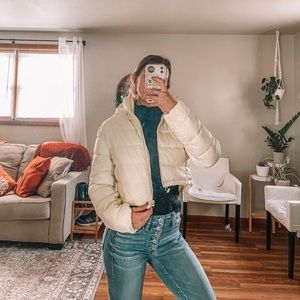 - NWT Zara yellow puffer coat jacket cropped